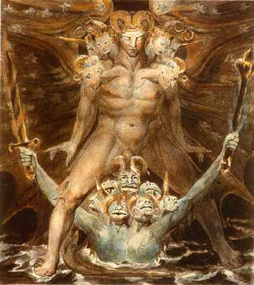 The Great Red Dragon and the Beast of the Sea by William Blake